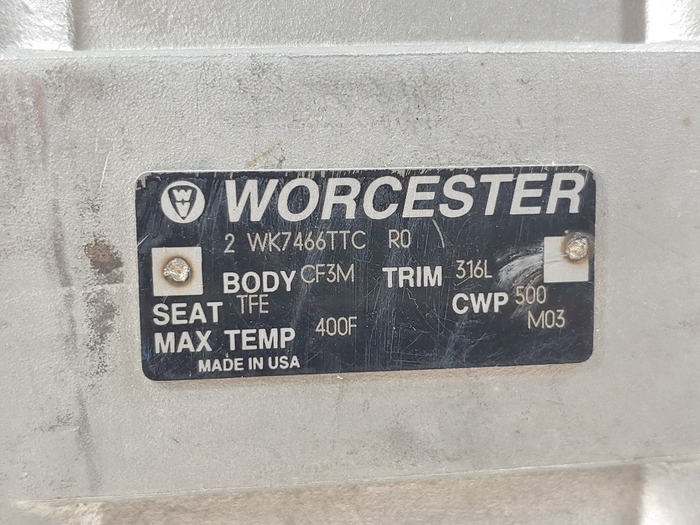 Worcester 2" Full-Port Tri-Clamp End Ball Valve 2 WK7466TTC RO