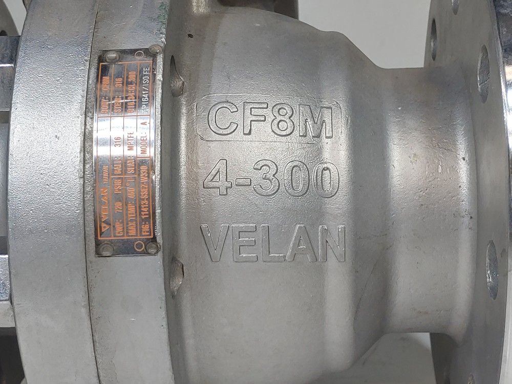 Velan 4" 300# CF8M 2P Ball Valve FIG#: 11413-SSEZ-W330