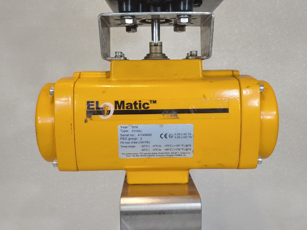 EL-O-MATIC F0100U Pneumatic Actuator  8 Bar (120 PSI) w/ Amresist 3" 150 PSIG