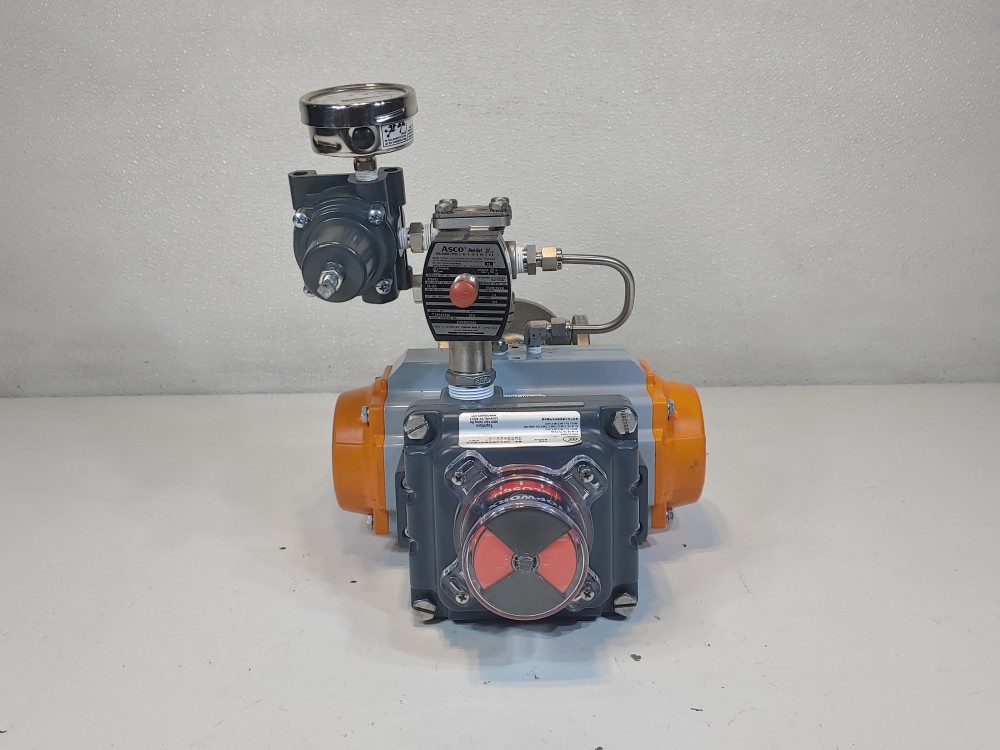 AZ Armaturen 1" 150# CF8M 3-Way Flanged Plug Valve w/Actuator & Limit Switch 