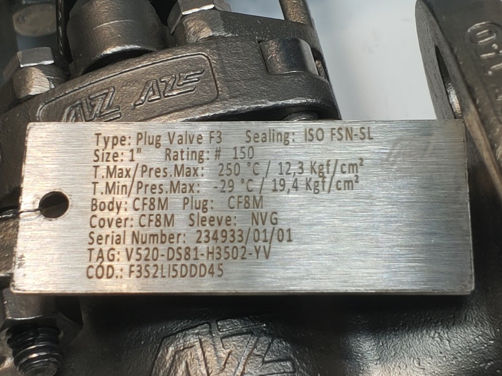AZ Armaturen 1" 150# CF8M 3-Way Flanged Plug Valve w/Actuator & Limit Switch 