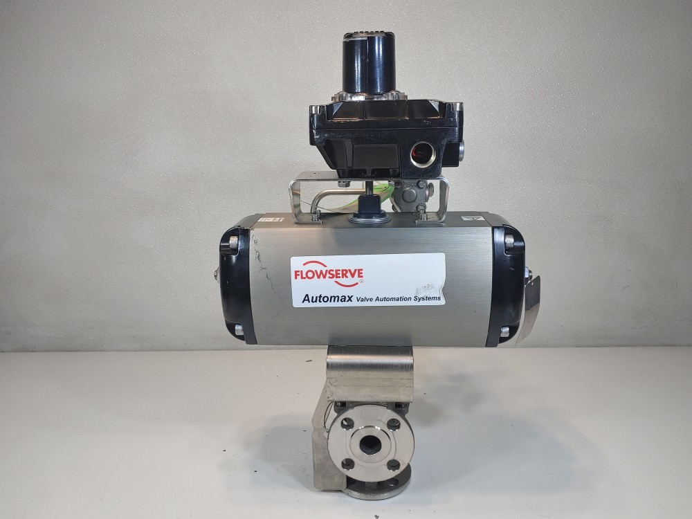 Durco Flowserve 1" 150# CF8M Flanged 3-Way Plug Valve w/Actuator PN: B125S10