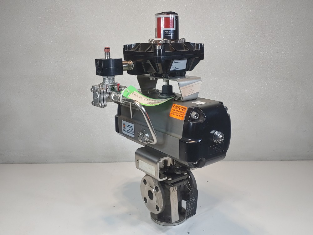 Durco Flowserve 1" 150# CF8M Flanged 3-Way Plug Valve w/Actuator PN: B125S10