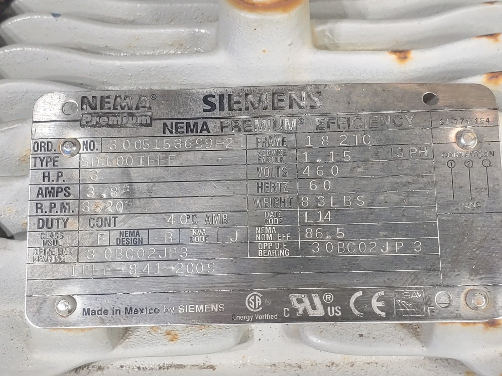 Flowserve Innomag  AA-1.5X1X6" Sealless Centrifugal Pump w/3HP Motor