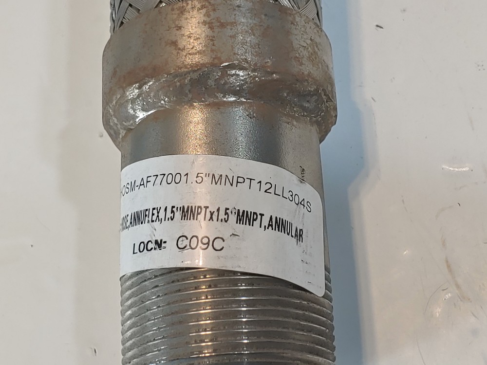 Hosemaster Annuflex Braided Flex Hose 2" x 18.5", Fitting 1-1/2" MNPT Both Sides