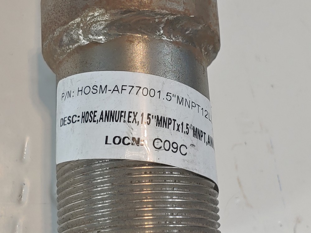 Hosemaster Annuflex Braided Flex Hose 2" x 18.5", Fitting 1-1/2" MNPT Both Sides
