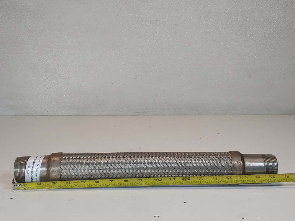 Hosemaster Annuflex Braided Flex Hose 2" x 18.5", Fitting 1-1/2" MNPT Both Sides