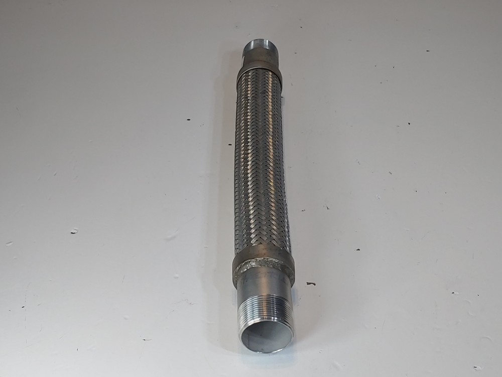 Hosemaster Annuflex Braided Flex Hose 2" x 18.5", Fitting 1-1/2" MNPT Both Sides