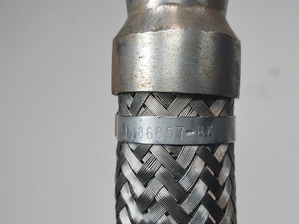 Braided Hose 1" x 6-1/4" 304, Fitting 3/4" MNPT Both Ends 304