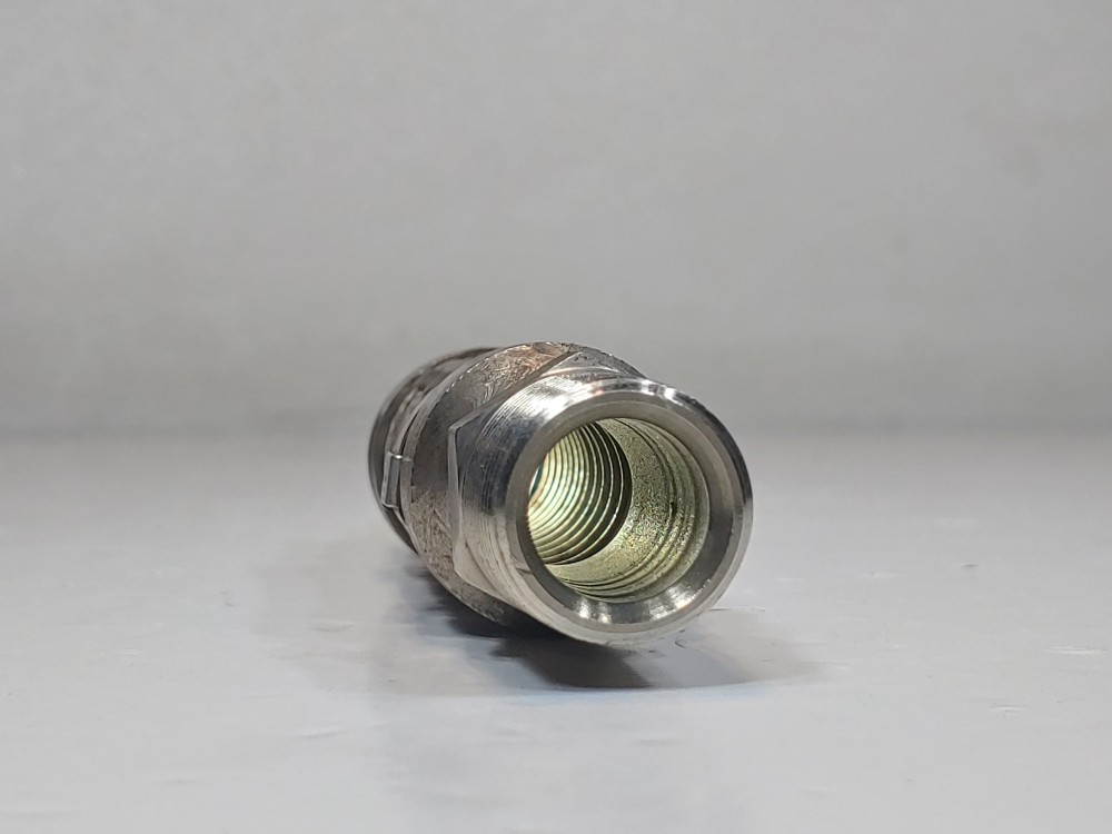 Braided Hose 1" x 6-1/4" 304, Fitting 3/4" MNPT Both Ends 304