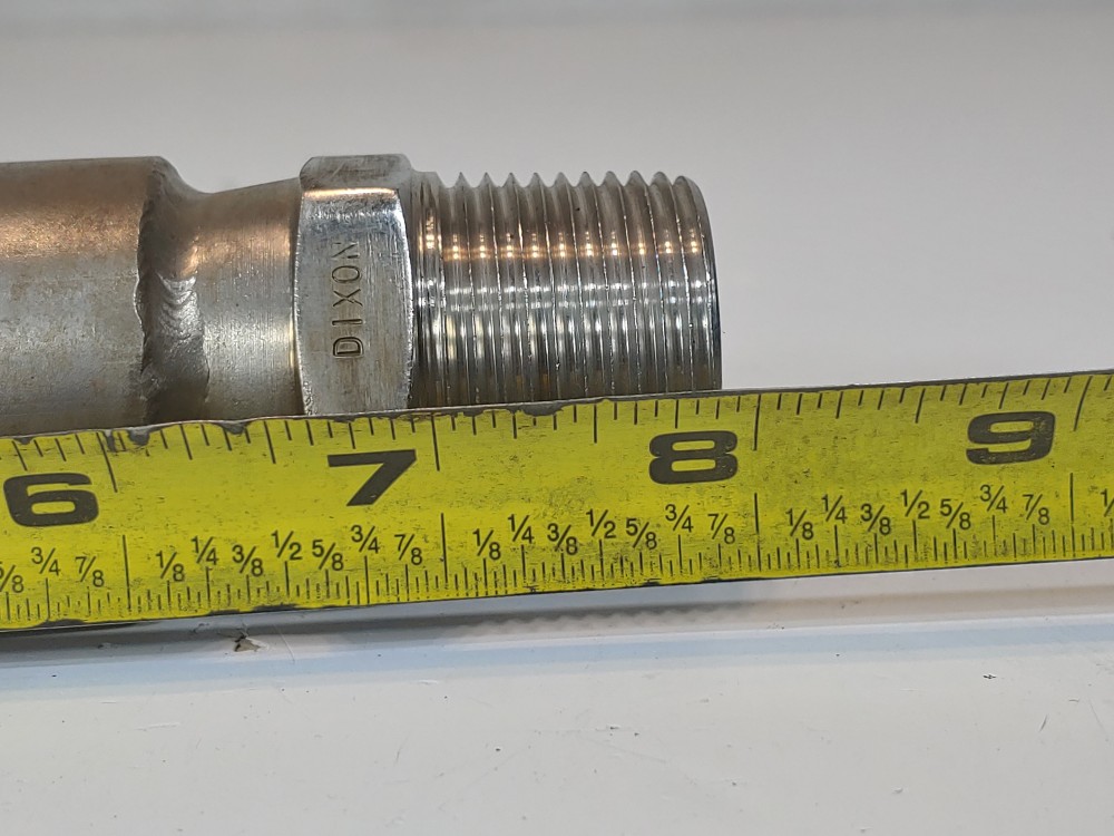 Braided Hose 1-1/4" x 8" 304, Fitting 1" MNPT Both Ends 316 SS