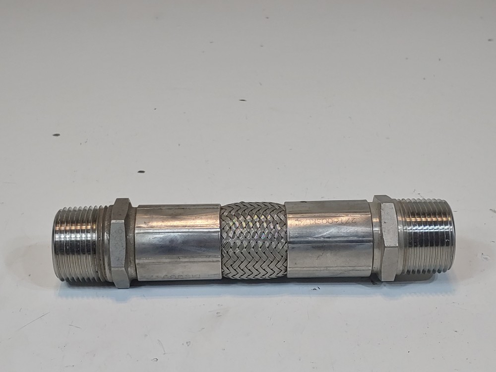 Braided Hose 1" x  6-5/8" 304, Fitting 1" MNPT 304SS 