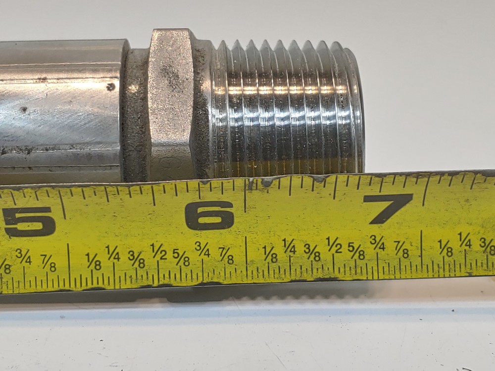 Braided Hose 1" x  6-5/8" 304, Fitting 1" MNPT 304SS 