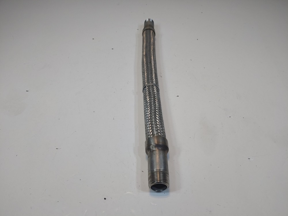Branham Corp. Braided Flex Hose 3/4" x 18" 321SS, Fitting 3/4" MNPT Both Ends