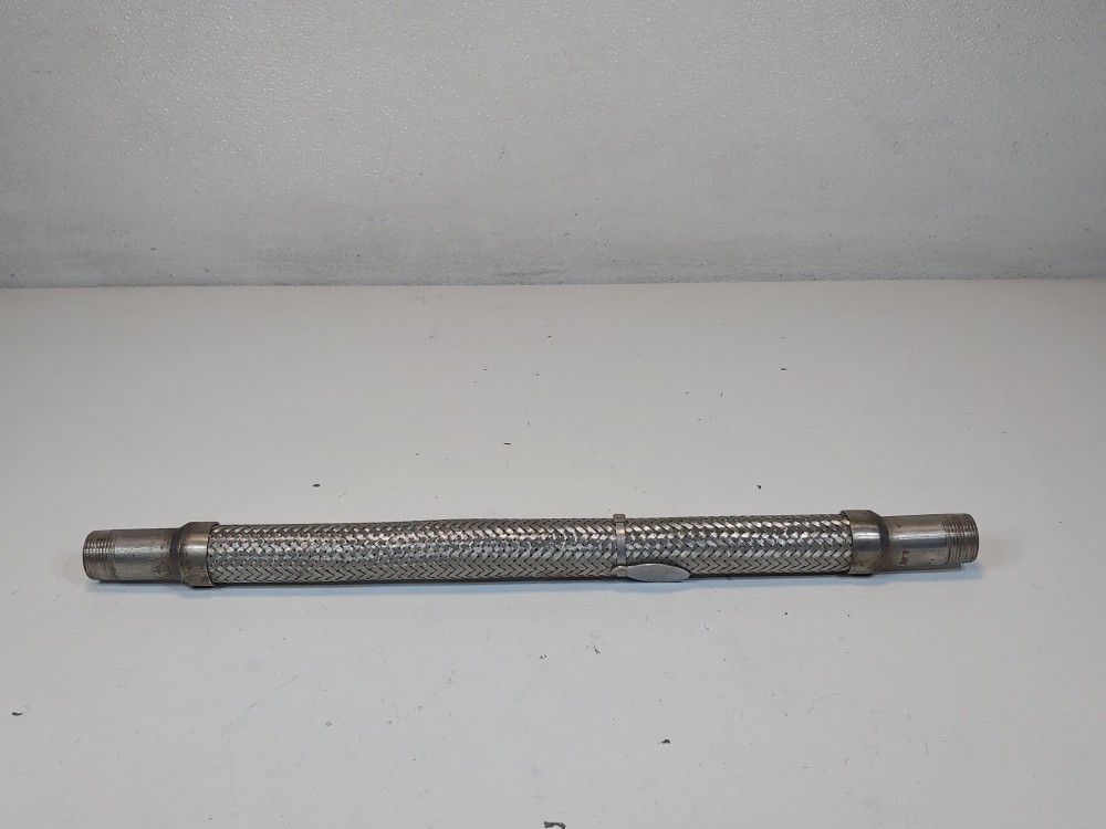 Branham Corp. Braided Flex Hose 3/4" x 18" 321SS, Fitting 3/4" MNPT Both Ends