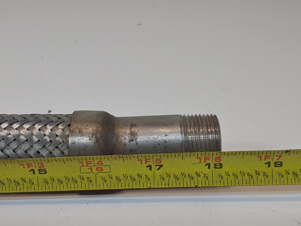Branham Corp. Braided Flex Hose 3/4" x 18" 321SS, Fitting 3/4" MNPT Both Ends