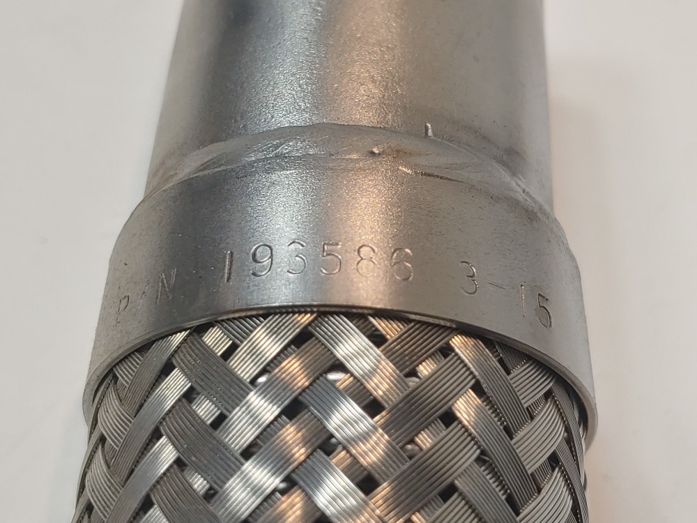 Braided Flex Hose 2" x 18" 304 , Fitting 1-1/2" MNPT Both Ends 316