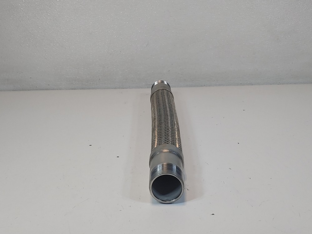 Braided Flex Hose 2" x 18" 304 , Fitting 1-1/2" MNPT Both Ends 316