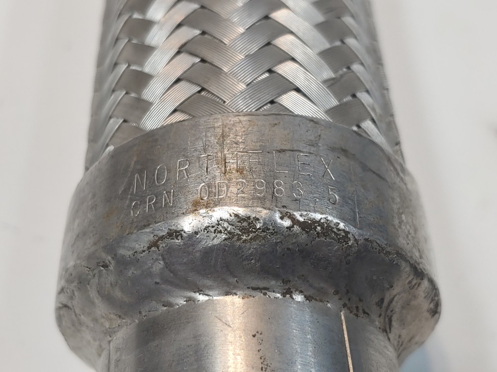 North Flex Braided Flex Hose 2" x 27" 304, Fitting 1-1/4" MNPT Both Ends 316