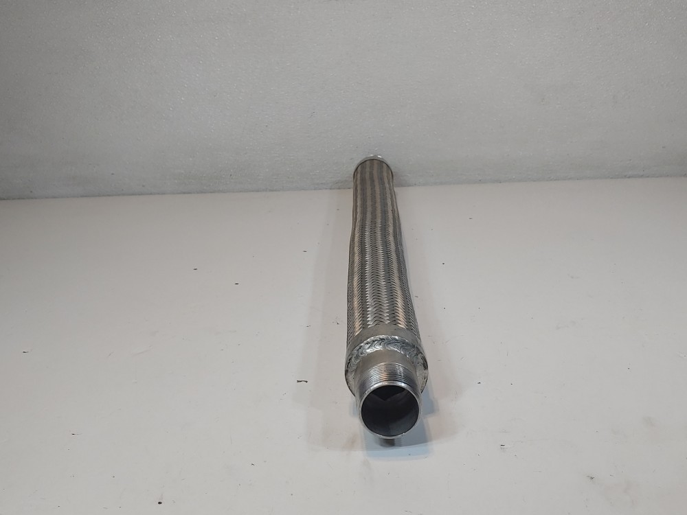 North Flex Braided Flex Hose 2" x 27" 304, Fitting 1-1/4" MNPT Both Ends 316