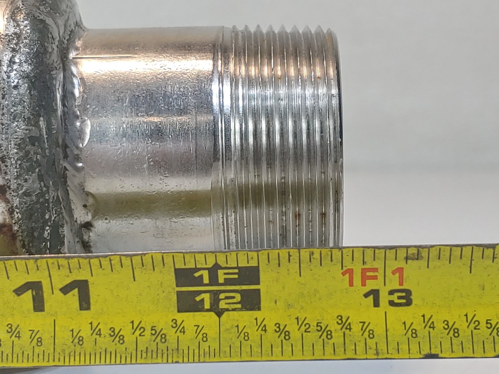 North Flex Braided Flex Hose 2" x 13-3/4" 304, Fitting 1-1/2" MNPT Both Ends 304