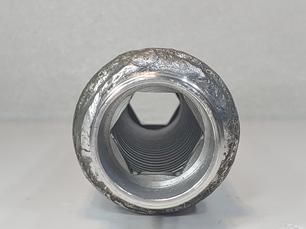 North Flex Braided Flex Hose 2" x 13-3/4" 304, Fitting 1-1/2" MNPT Both Ends 304