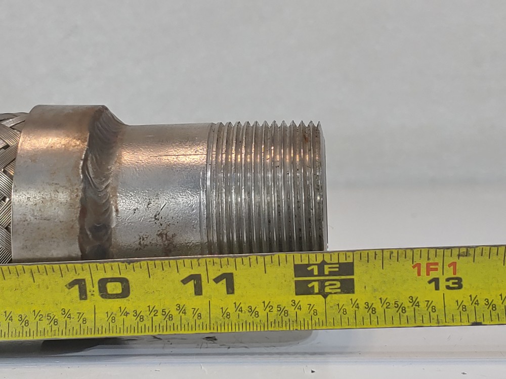 Braided Hose 2" x 12" 304, Fitting 1-1/2" MNPT Both Ends