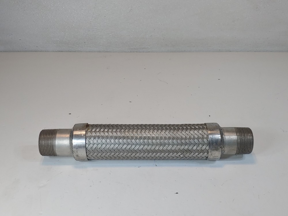 Braided Hose 2" x 12-1/2" 304, Fitting 1-1/4" MNPT Both Ends