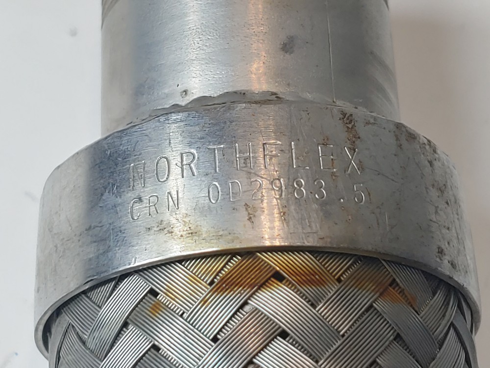 Braided Hose 2" x 12-1/2" 304, Fitting 1-1/4" MNPT Both Ends