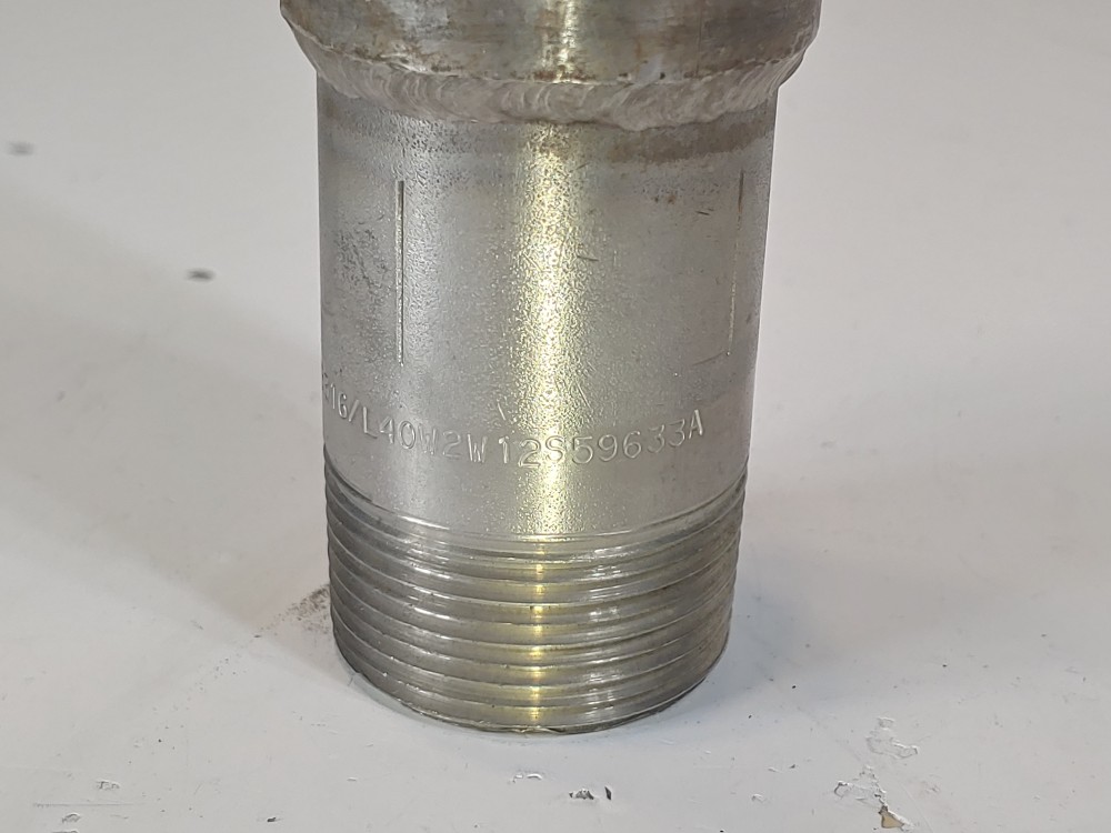 Braided Flex Hose 1-1/2" x 24-1/4" 304, Fitting 1-1/4" MNPT Both Ends 316L