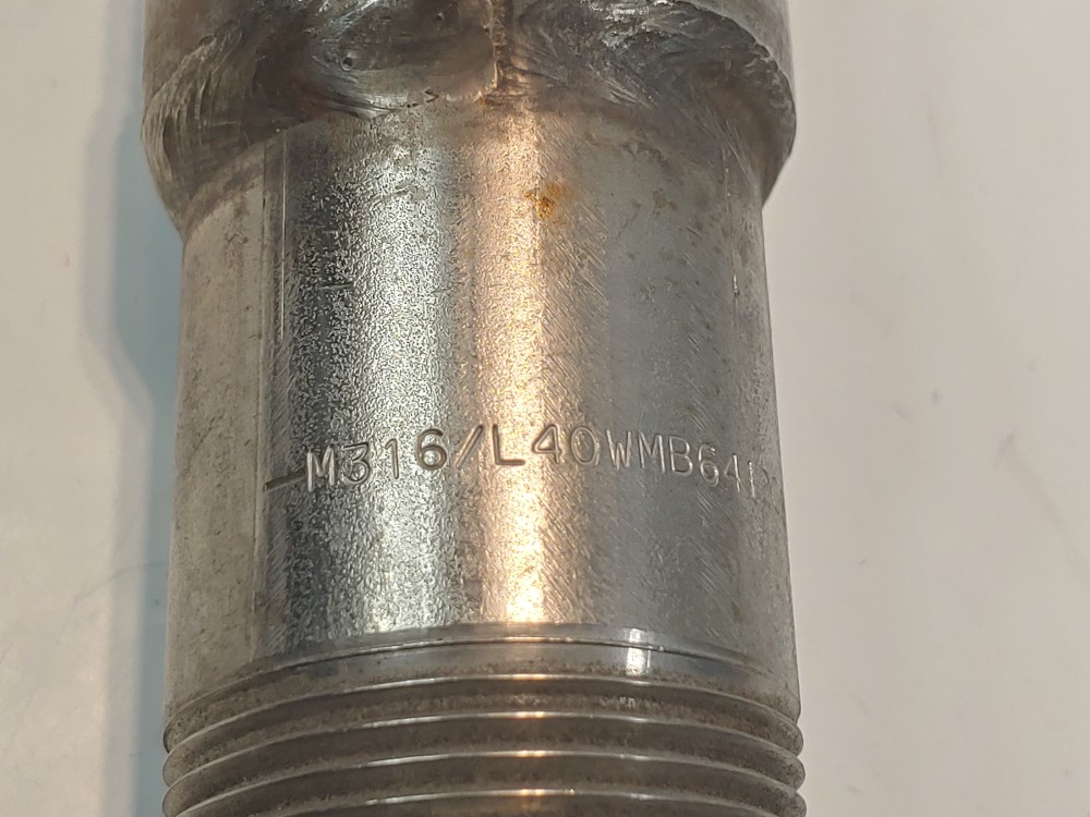 Braided Flex Hose 1-1/2" x 36-1/4" 304, Fitting 1-1/4" MNPT Both Ends 316L