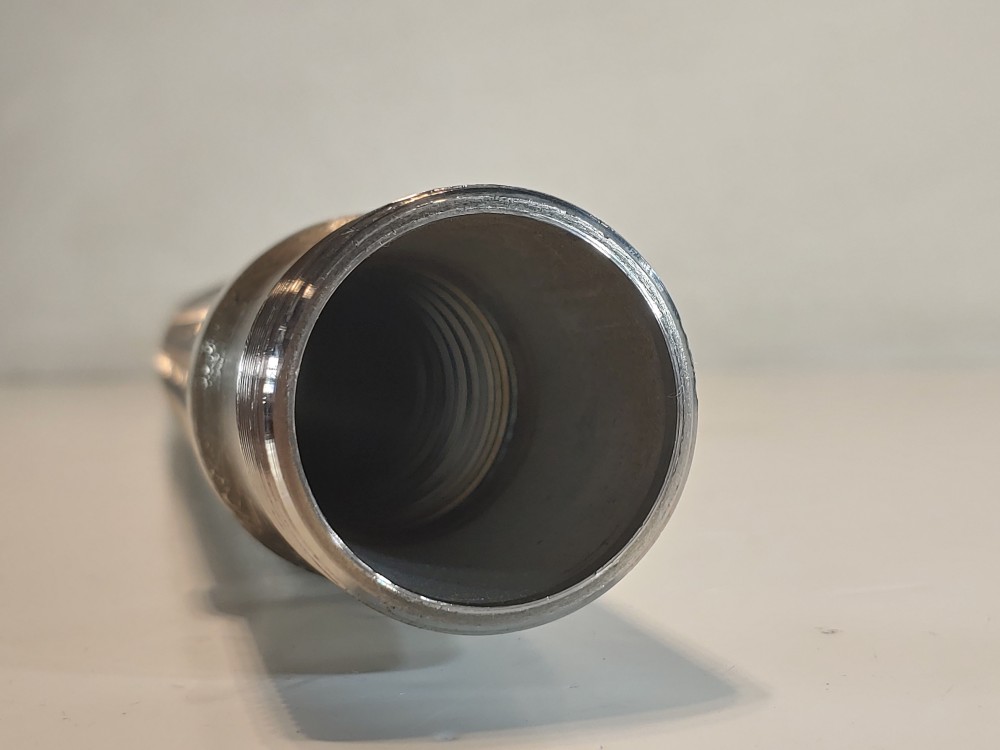 Braided Flex Hose 2" x 36" 304, Fitting 1-1/2" MNPT Both Ends 316L