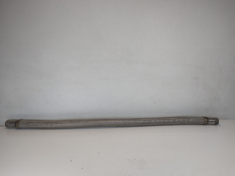 Braided Flex Hose 1-1/2" x 48" 316L, Fitting 1-1/4" MNPT Both Ends 316L 