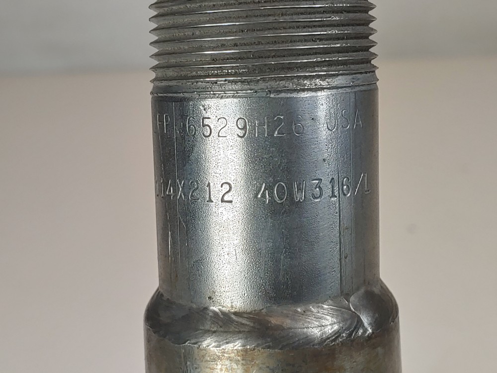Braided Flex Hose 1-1/2" x 48" 316L, Fitting 1-1/4" MNPT Both Ends 316L 