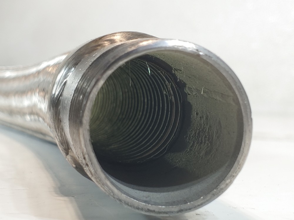 Braided Flex Hose 1-1/2" x 48" 316L, Fitting 1-1/4" MNPT Both Ends 316L 