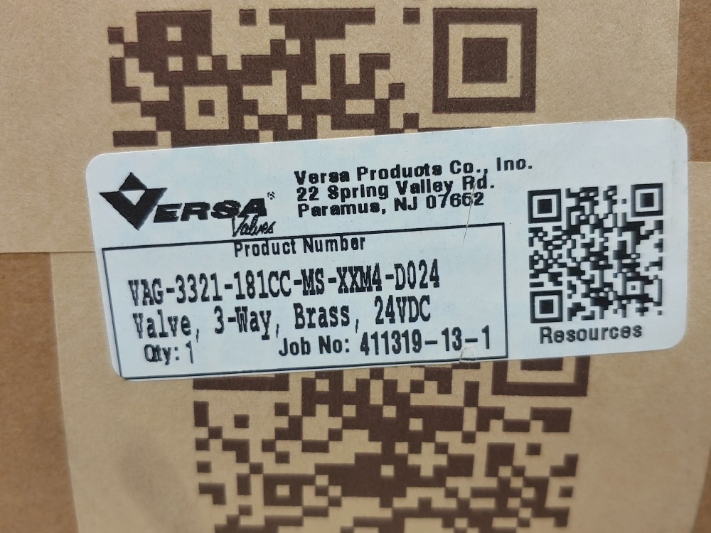 Versa 3-Way Solenoid Valve Model#: VAG-3321-181CC-MS-XXM4-D024