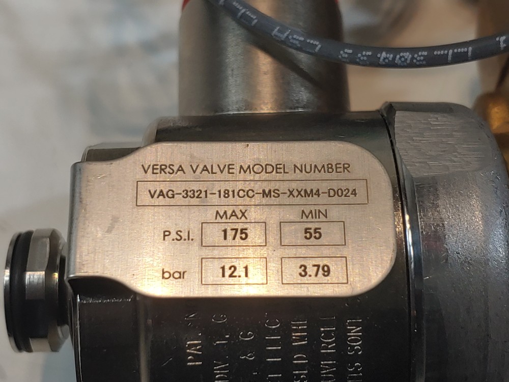 Versa 3-Way Solenoid Valve Model#: VAG-3321-181CC-MS-XXM4-D024