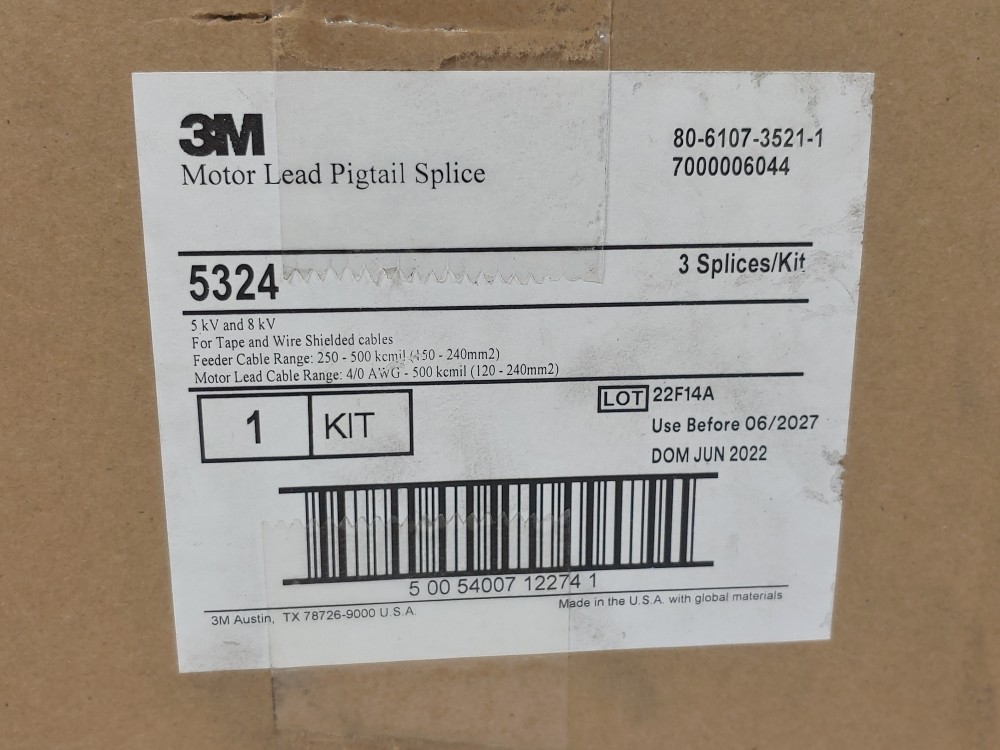 3M Motor Lead Pigtail Splice Kit 5324 Rubber Insulation 