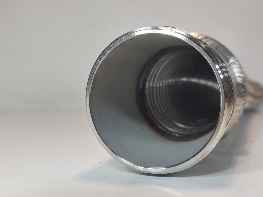 Braided Flex Hose 2-1/2" x 36-1/2" 316, 2" NTPT Both Ends 316L Fitting