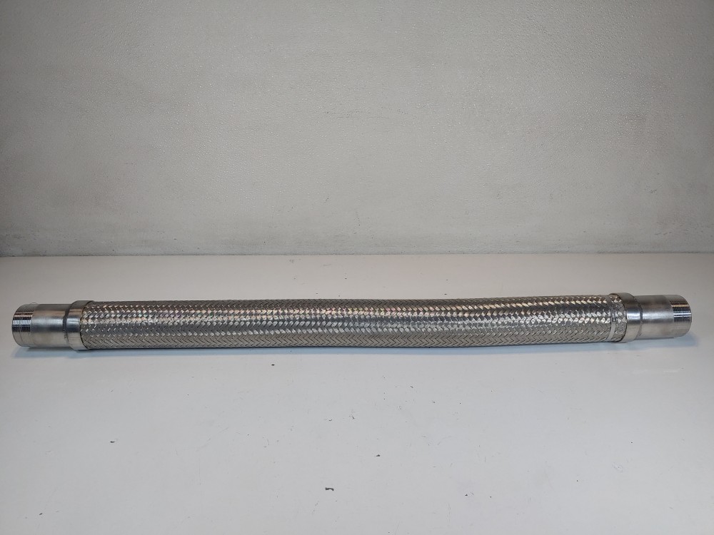Braided Flex Hose 2-1/2" x 36-1/2" 316, 2" NTPT Both Ends 316L Fitting