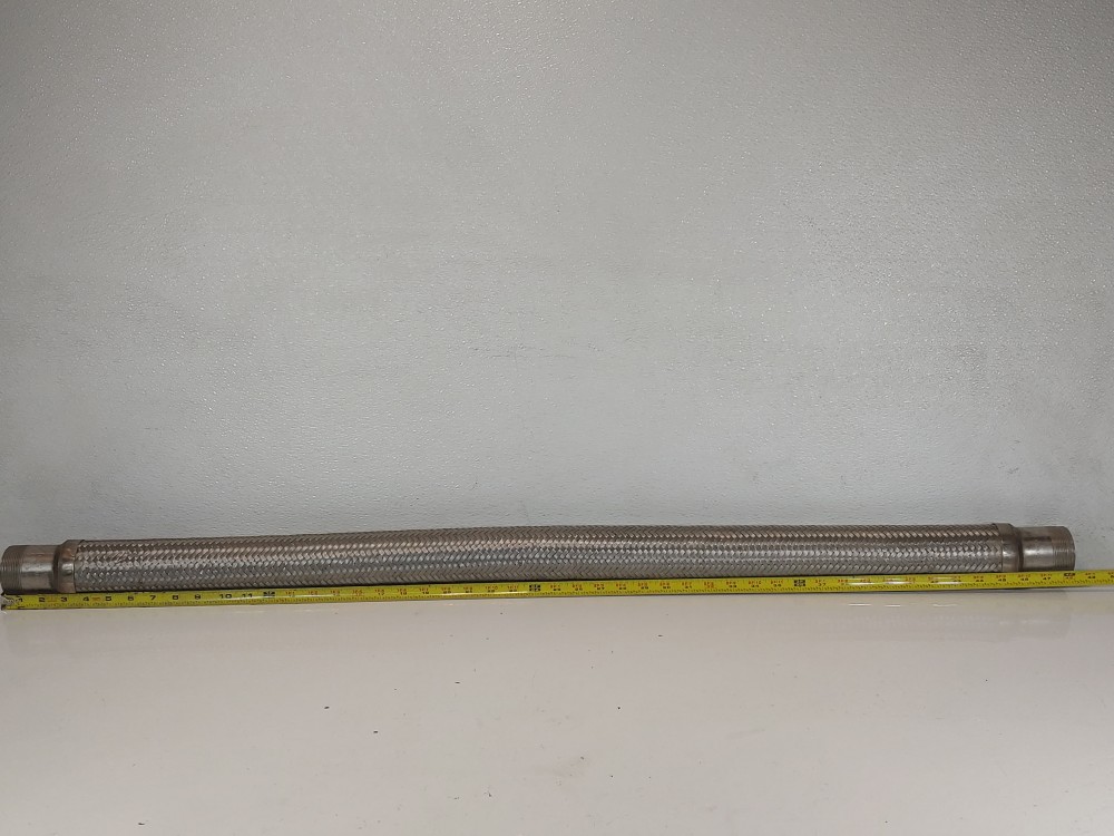 Braided  Flex Hose 2-1/2" x 48-3/8" 304 with 2" MNPT Both Ends Fittings