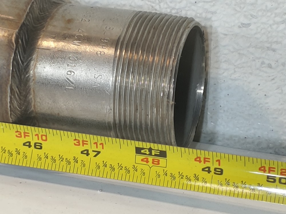 Braided  Flex Hose 2-1/2" x 48-3/8" 304 with 2" MNPT Both Ends Fittings