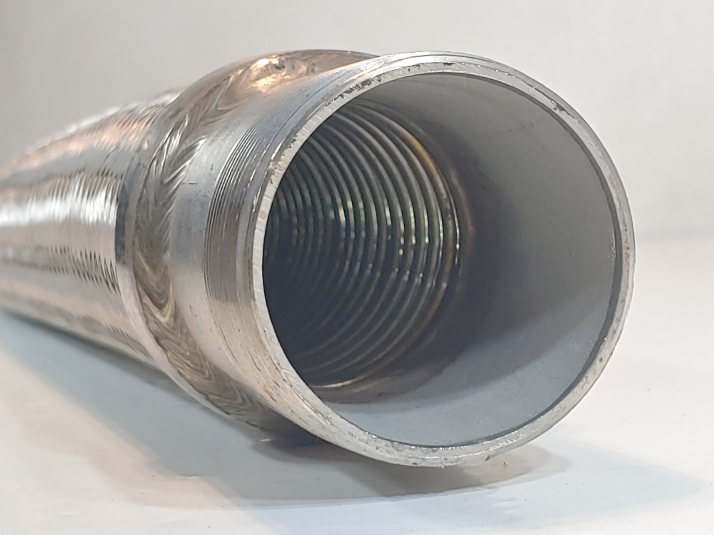 Braided  Flex Hose 2-1/2" x 48-3/8" 304 with 2" MNPT Both Ends Fittings