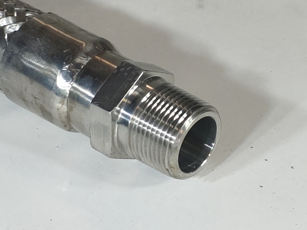 GHX Braided Flex Hose 1" x 15' MXM 316 AF9755 Hose, 1" NPT 316 Fitting Both Ends