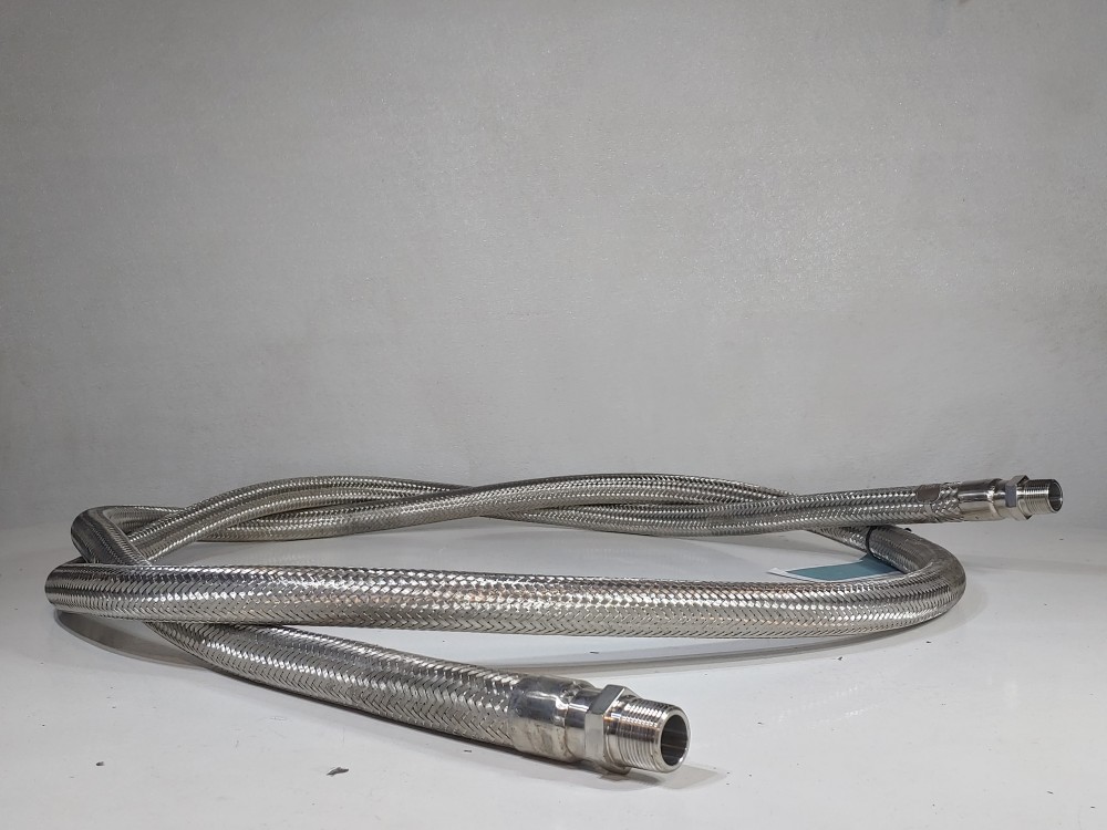 GHX Braided Flex Hose 1" x 15' MXM 316 AF9755 Hose, 1" NPT 316 Fitting Both Ends
