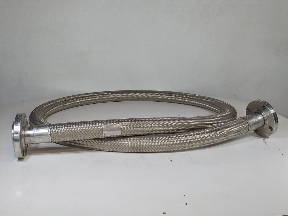 Triplex Braided Flex Hose 1" x 12' 304 Hose w/ (2) 2" 150# 316 Floating Flange 