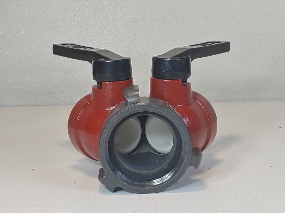 Akron 2581 Leader Line Wye Hose Adaptor 2-1/2"F x 1-1/2"M w/Polymer Handle 