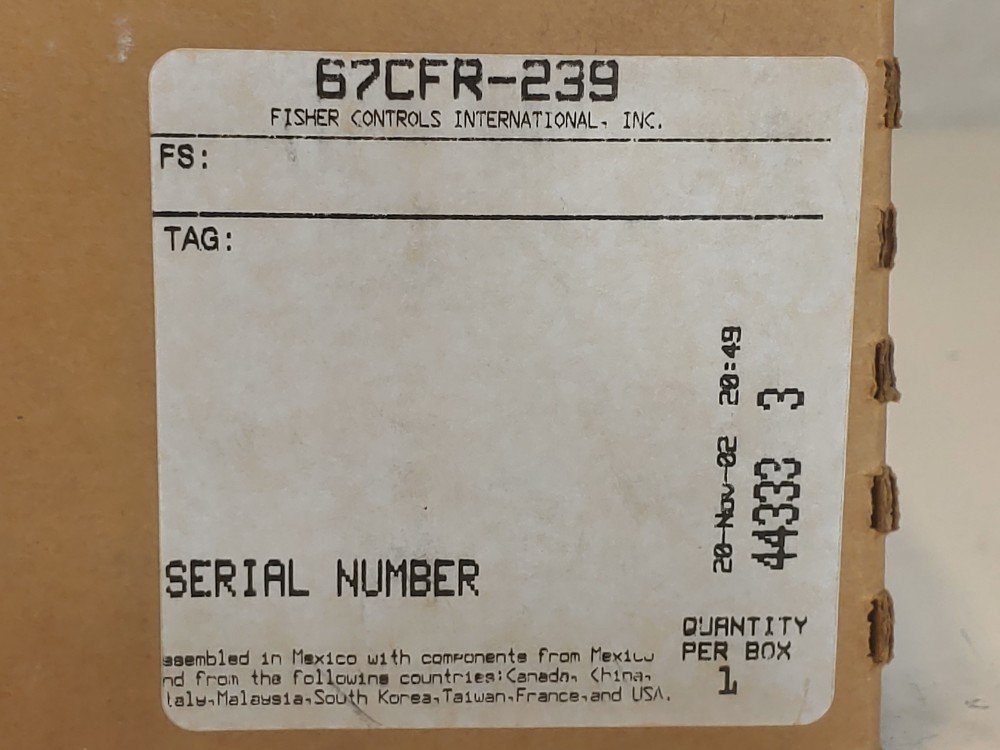 Fisher 67CFR - 239 Filter Pressure Reducing Regulator Valve