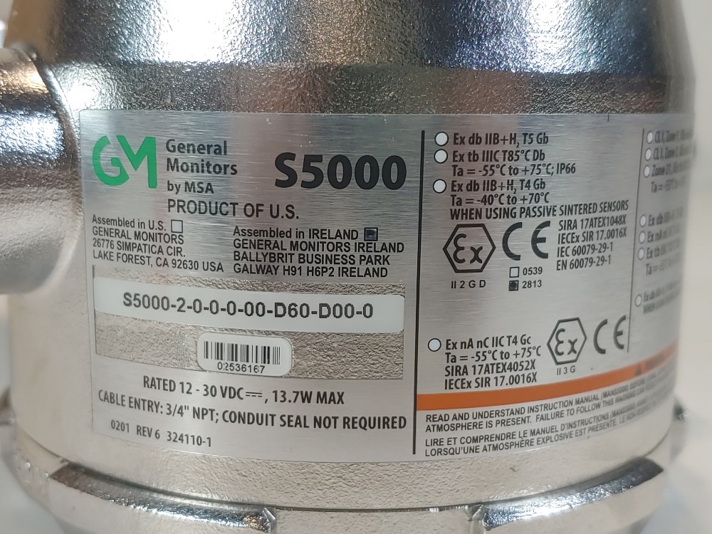 MSA General Monitor S5000 Gas Monitor 