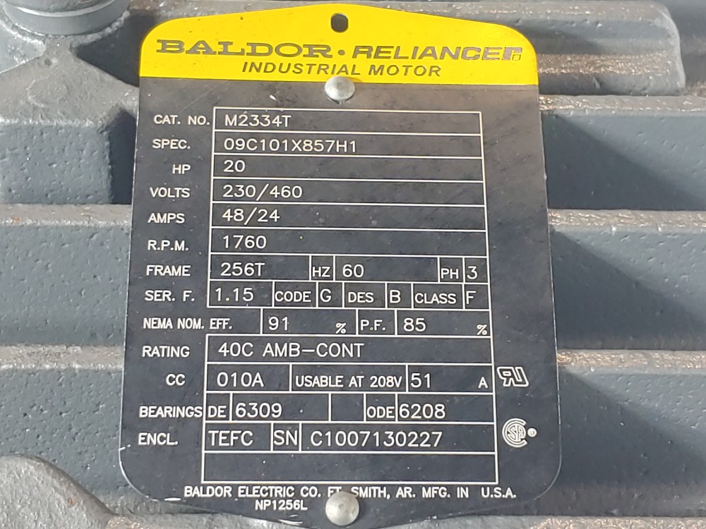 Cat Pump 3500 Series Triplex Plunger Pump 1-1/2"" FNPT x 1" FNPT w/20HP Baldor 
